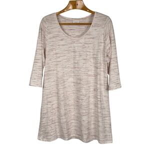 Pure Jill J Jill Ballet Sleeve Tunic Womens L Pink Space Dye Cotton‎ Blend
